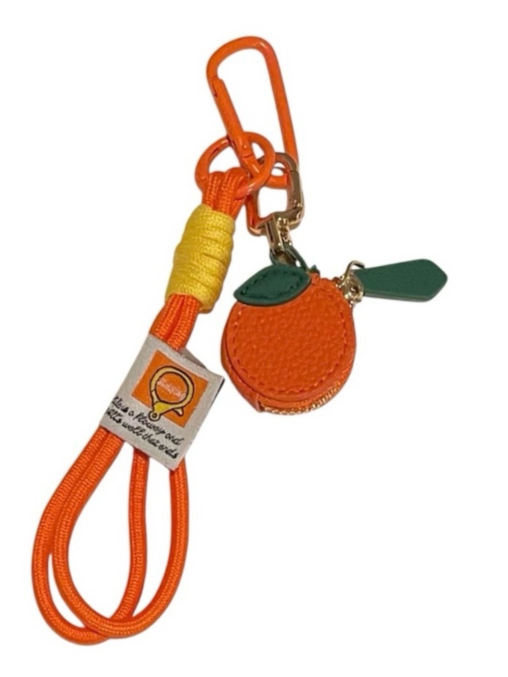 Orange AirTag Keychain Holder Accessory Leather Bag Charm - Picture 3 of 5